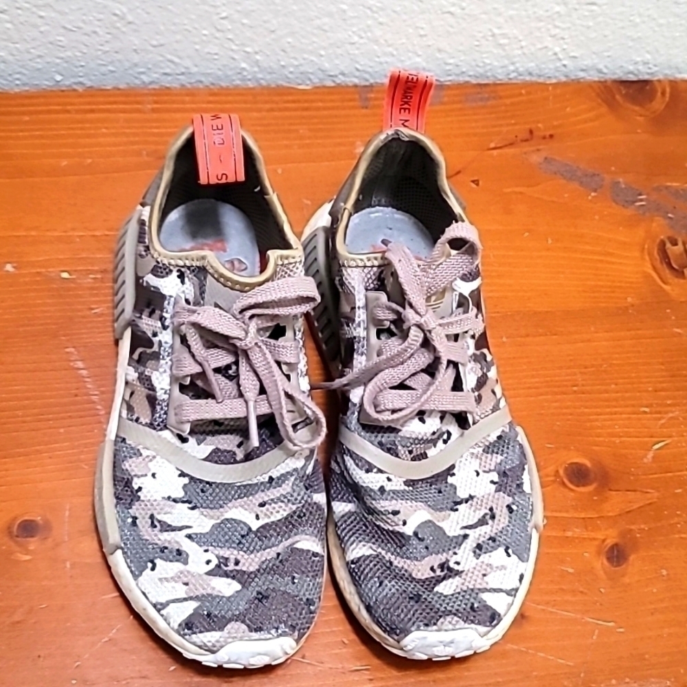 Adidas NMD R1 Camo Sneakers‎ Mens 5.5 Grey White G27946 Boost Running Shoes